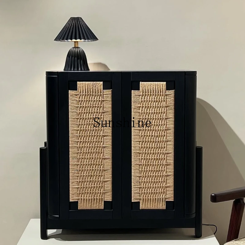 

Medieval solid wood dining side cabinet retro home living room bedroom locker