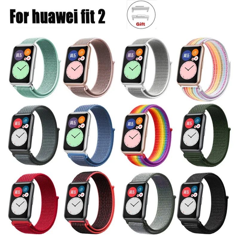 Nylon Band For Huawei Watch Fit 2 Strap Smartwatch Accessories Replacement Wristband Bracelet Correa Huawei Watch fit2 active