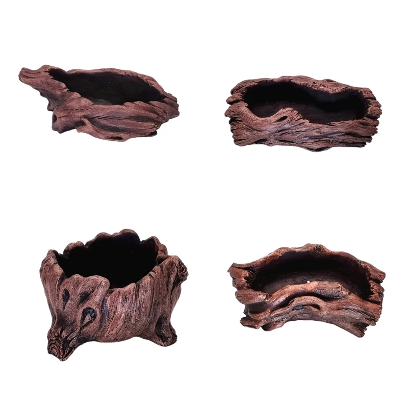 Artistic Cement Imitation Stump Pots Artistic Cement Tree Stump Planter Enhances Natural Decorations in Any Room