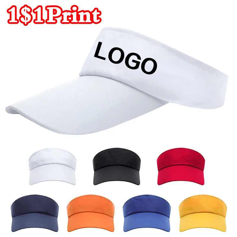 Летние пустые солнцезащитные шляпы с логотипом для женщин, теннисные кепки для гольфа для мужчин, регулируемая бейсболка унисекс, пляжная шляпа с козырьком