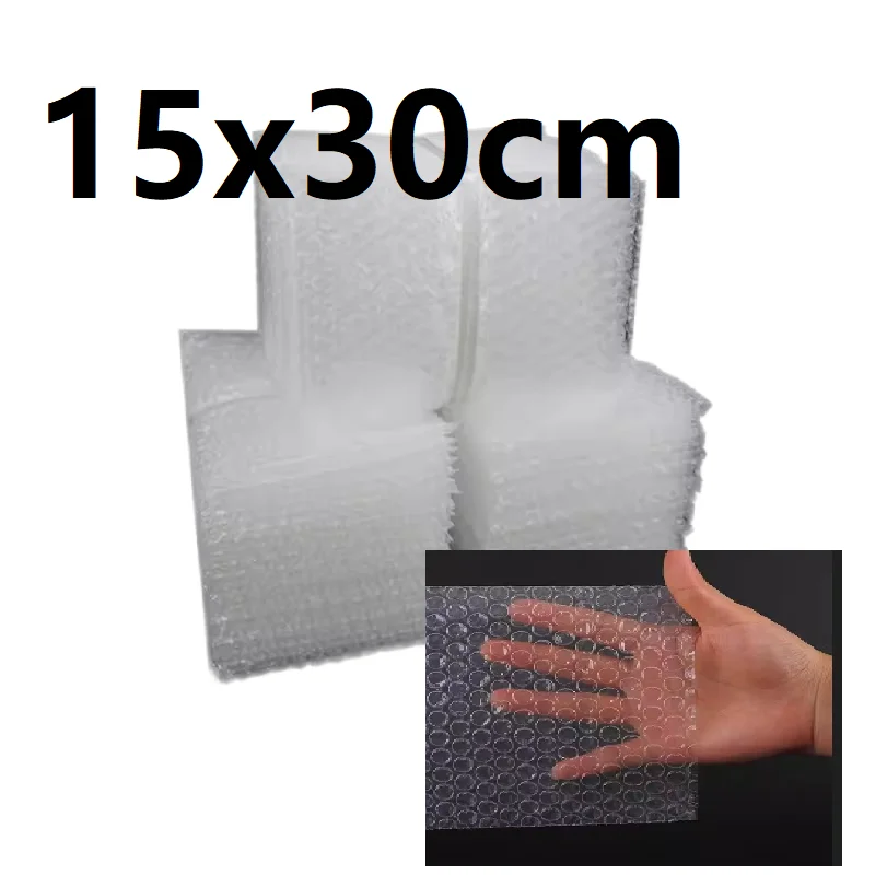 Big Bubble Mailers Envelope para embalagem, branco sacos de embalagem, clara, à prova de choque, Mailing sacos, atacado, 15x30m, 50pcs