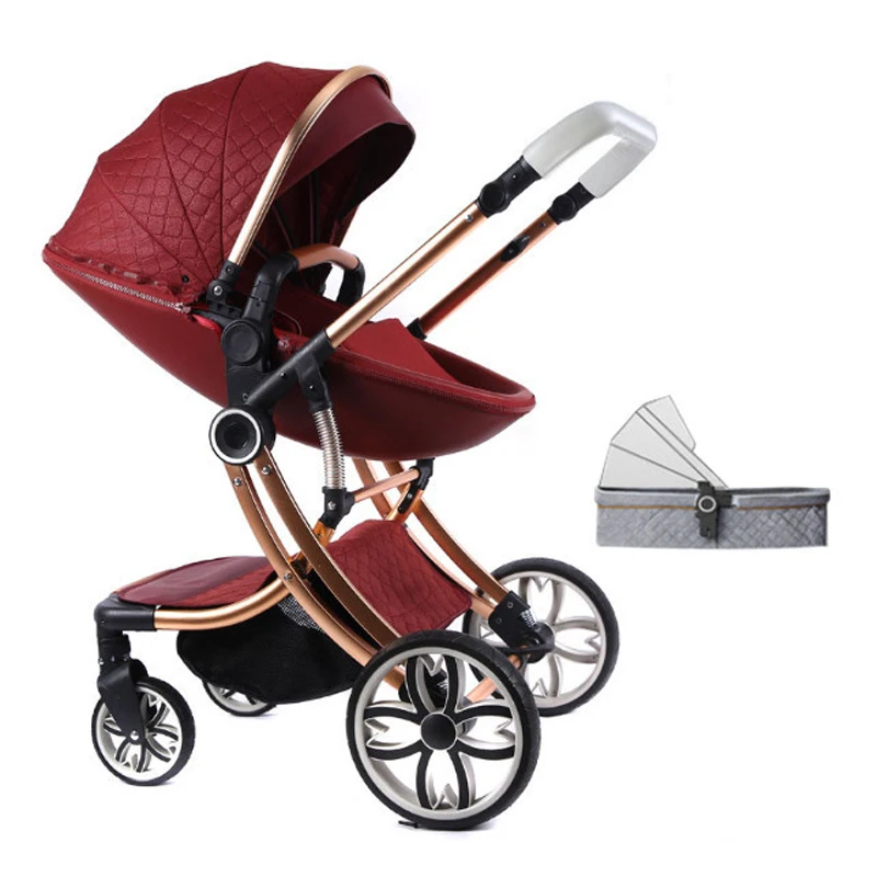 2024 New Baby stoller set 2 in 1,Eggshell baby carriage,2024 Newborns Folding baby pram,Luxury High Landscape trolley baby car,