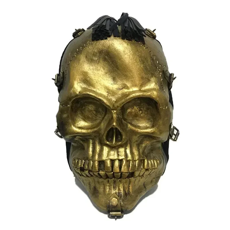 

3D Leather Skull Rucksack for Women & Men | Vintage Hip-Hop Style School Computer Bag in Silver/Gold/Black