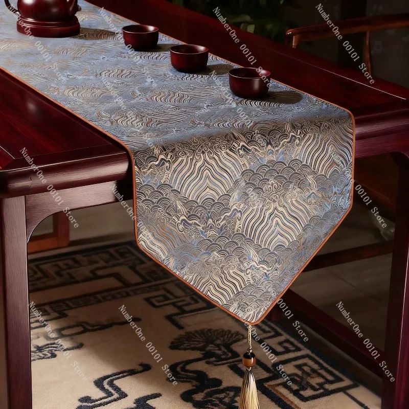 Elegant Chinese Style Table Runner New Oriental Light Luxury High End Tea Table Cloth Decorative Coffee Table Cover Dining