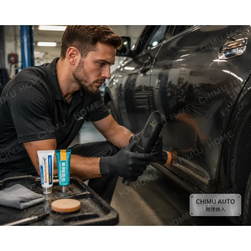 【CHIMU AUTO】Mini Cordless Car Buffer Polisher Portable Handheld Waxing Machine for Car Paint Care and Restoration