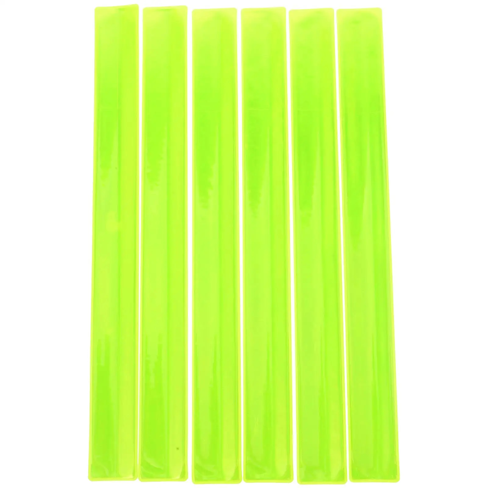 6 Pcs Reflective Snap Bands High Visibility Fluorescent Green Safety Armbands for Jogging Biking Night Running Eco Friendly