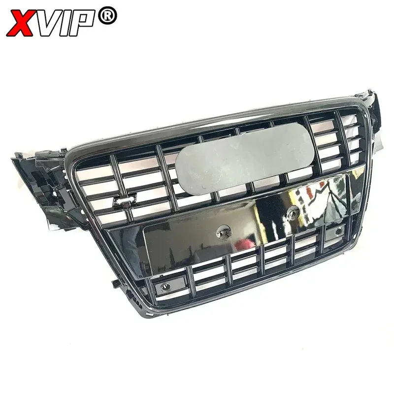 Gril Bumper Depan XVIP Chrome Silver Model S4 Dengan Gril Atas Chrome Untuk Aksesoris Mobil A4/A4 Avant/S4 B8 Mesh Tahun 2009-12