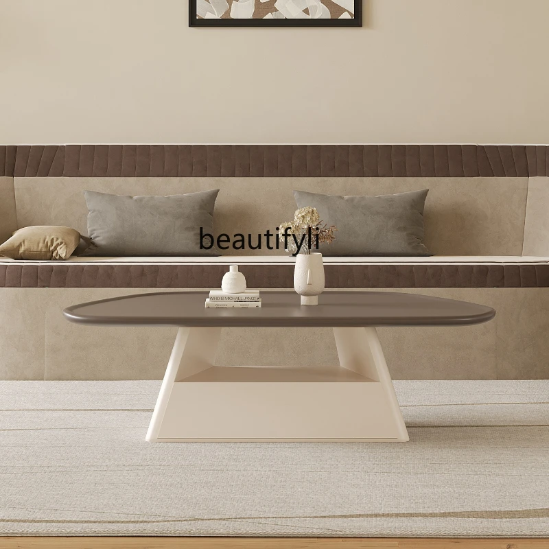 Ji Ji Style Irregular Sofa and Tea Table Italian Style Minimalistic Personalized High-End Special-Shaped Coffee Table