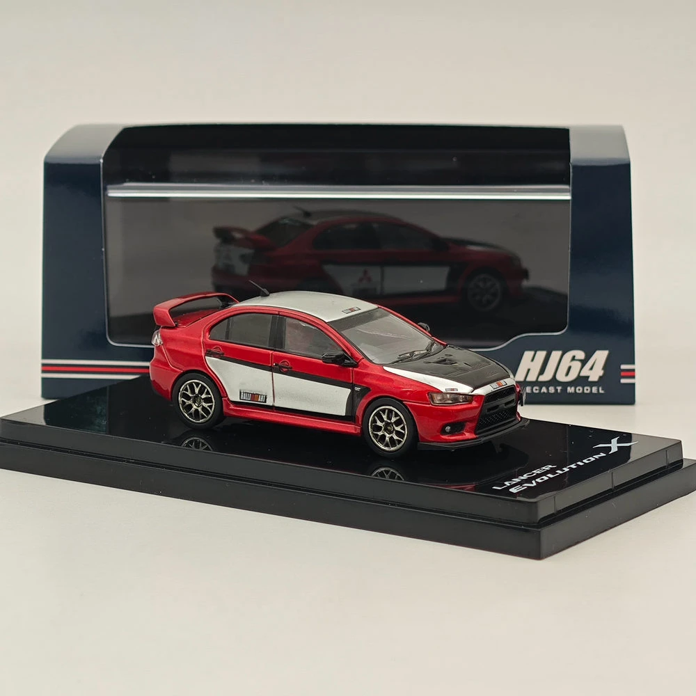 Hobby Japan 1/64 Lancer Evolution X Ralliart Color (Red) HJ644053RB Diecast Models Car Limited Collection Auto Toys