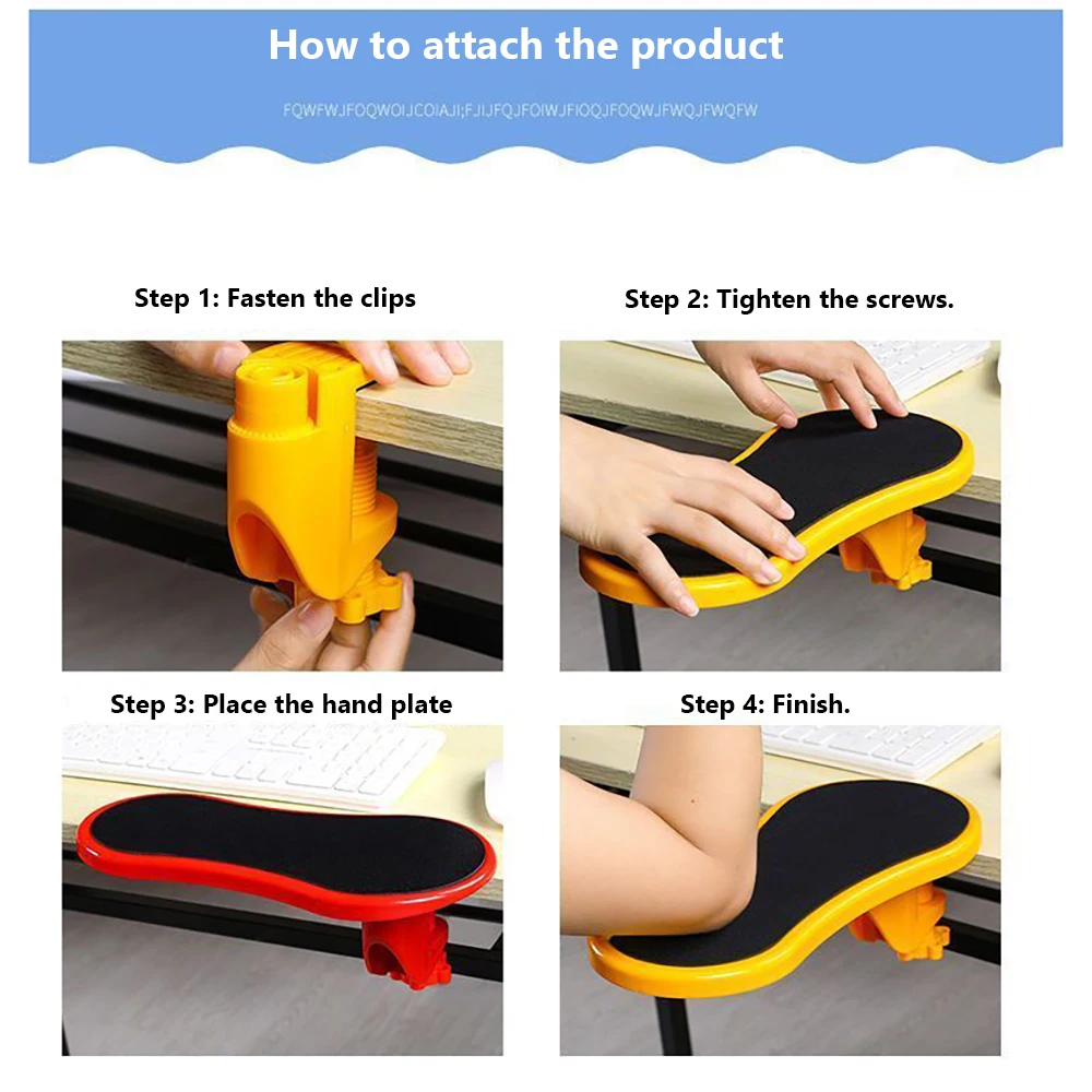 Desktop Computer Armrest Pad PU Ergonomic Adjustable Rotating PC Wrist Rest Extender Desk Hand Bracket Home Office Mouse Pads