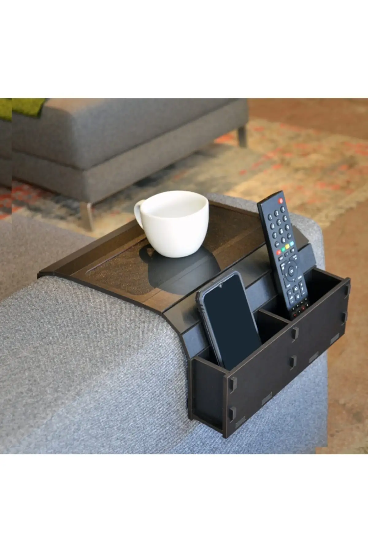 Sofa Tray Table Remote Control Cellphone Organizer Holder Sofa Arm Rest Table With Pockets Fits Over Square Chair Arms TURKEY