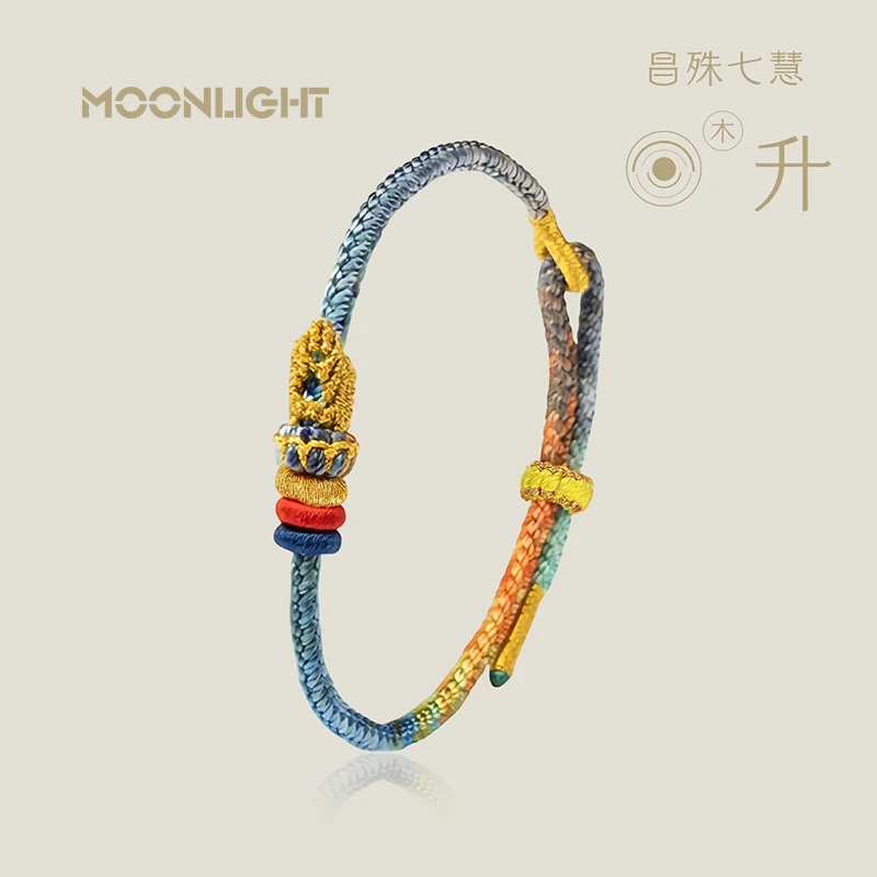 MOONLIGHT Hochwertige 7-Farben-Armbänder, die zu 7 Arten von Weisheiten entsprechen, Verstellbares Geflochtenes Seil-Armband für Männer und Frauen, Geschenk zum Prüfungserfolg