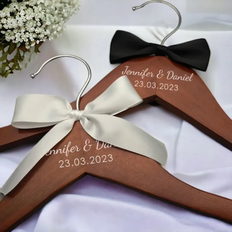 

Personalized Wedding Dress Hanger Custom Bridal Hanger with Names and Date Perfect Bridal Shower Party Gift Wedding Hanger