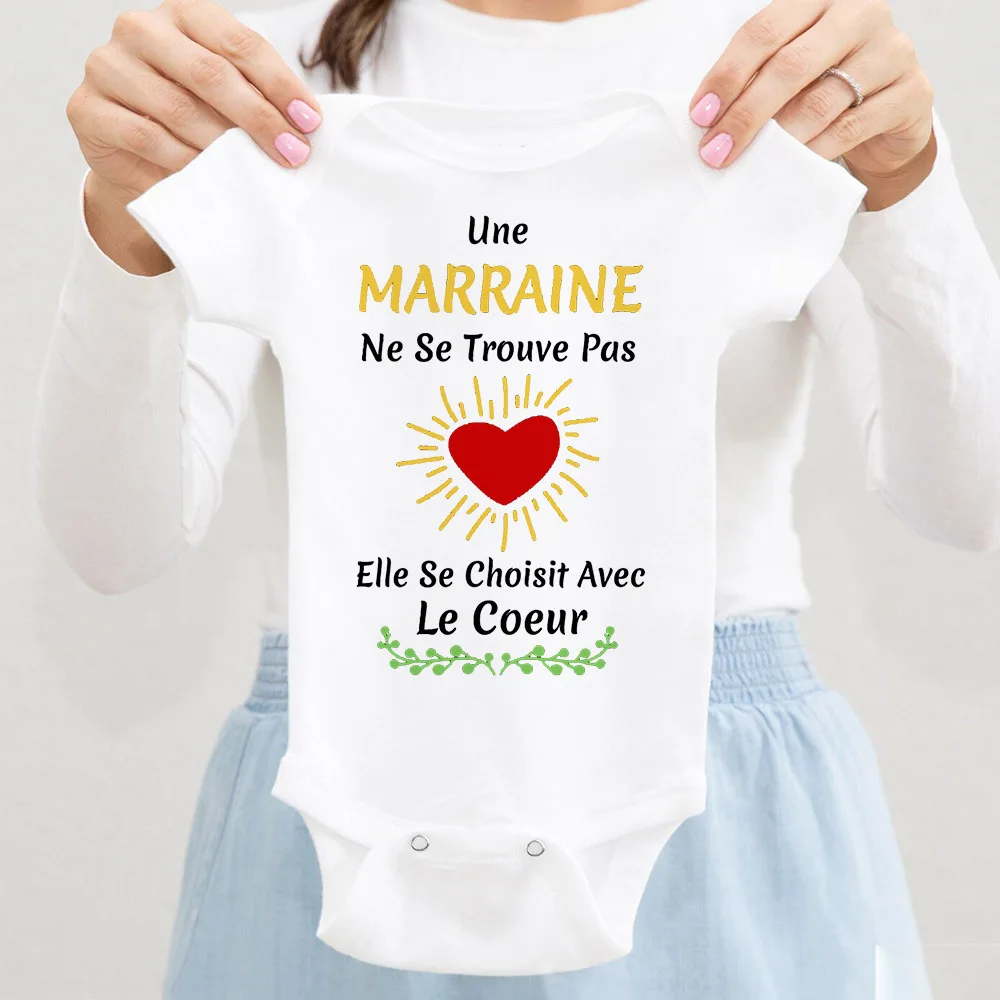 Baby Announcement Romper Request Godmother Infant Bodysuits Summer Boys Girls Jumper Body Pregnancy Reveal Clothes Marraine Gift