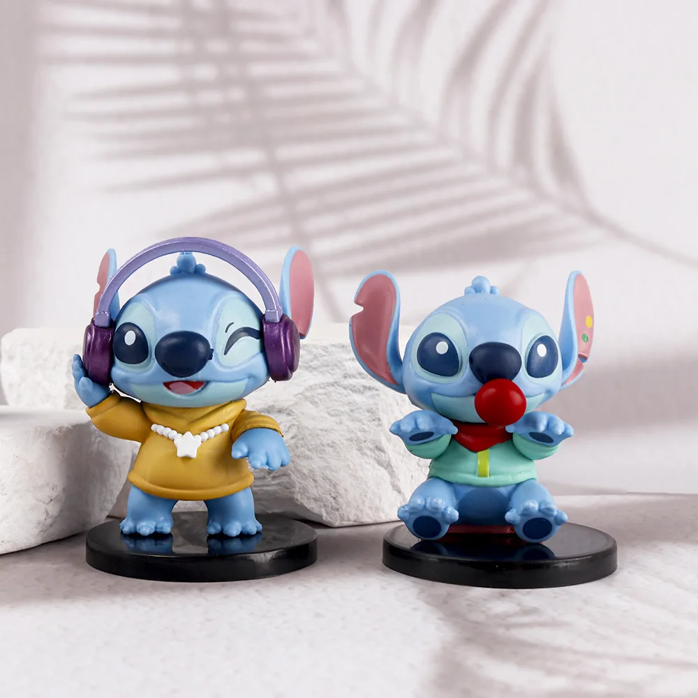 Anime CAN o Stitch Figurines pour Enfants, Action Figure, Pendentif, Ornement, Poupées Collection, Modèle Jouets, Cadeau, 6Pcs, Ensemble