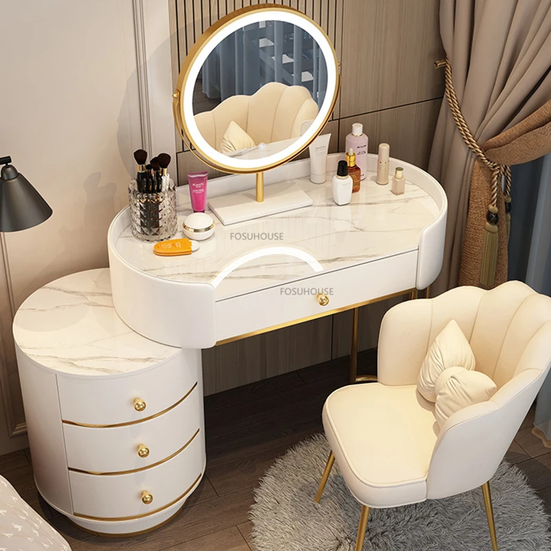 Nordic Solid Wood Dressing Tables For Home Furniture Makeup Vanity Cabinet With Mirror Upscale Schminktisch Household Items