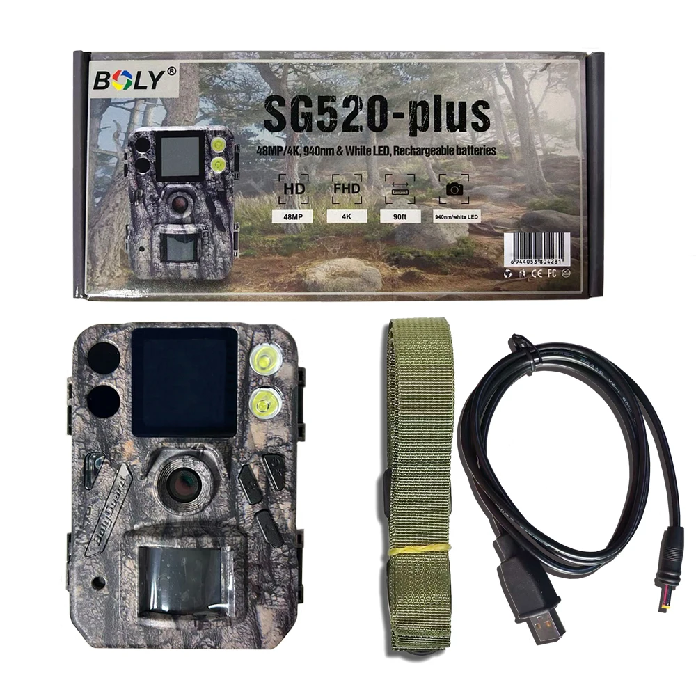 BolyGuard Jagdkamera Wildkamera 48MP/4K 30fps SG520-Plus Doppelblitz (940nm Schwarz-IR & Weiß-LED) für Outdoor-Wildtierbeobachtung – Detail 6