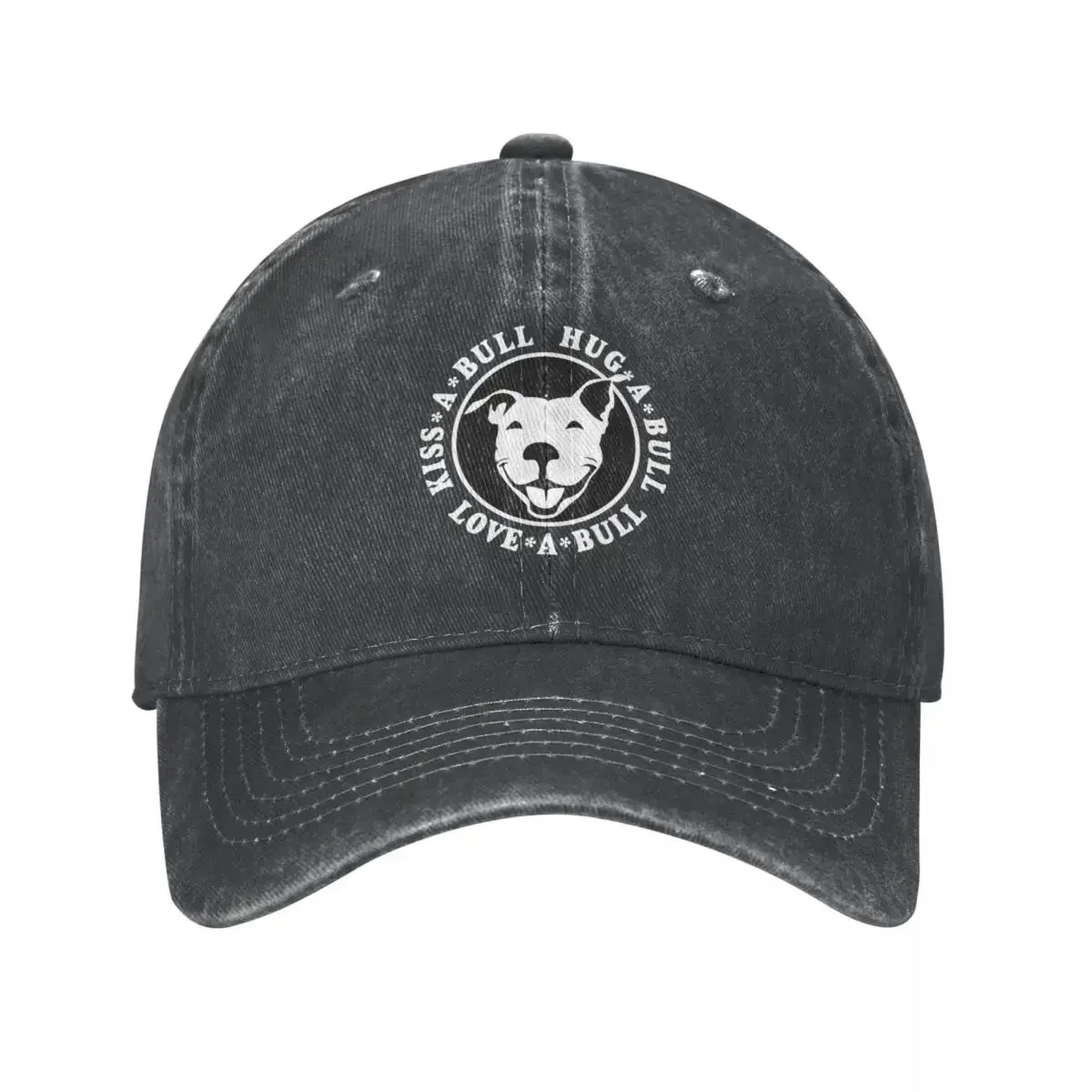 Love Bull Pitbull Washed Baseball Cap Bully Dog Vintage Trucker Hat Spring Men Rock Printed Baseball Caps