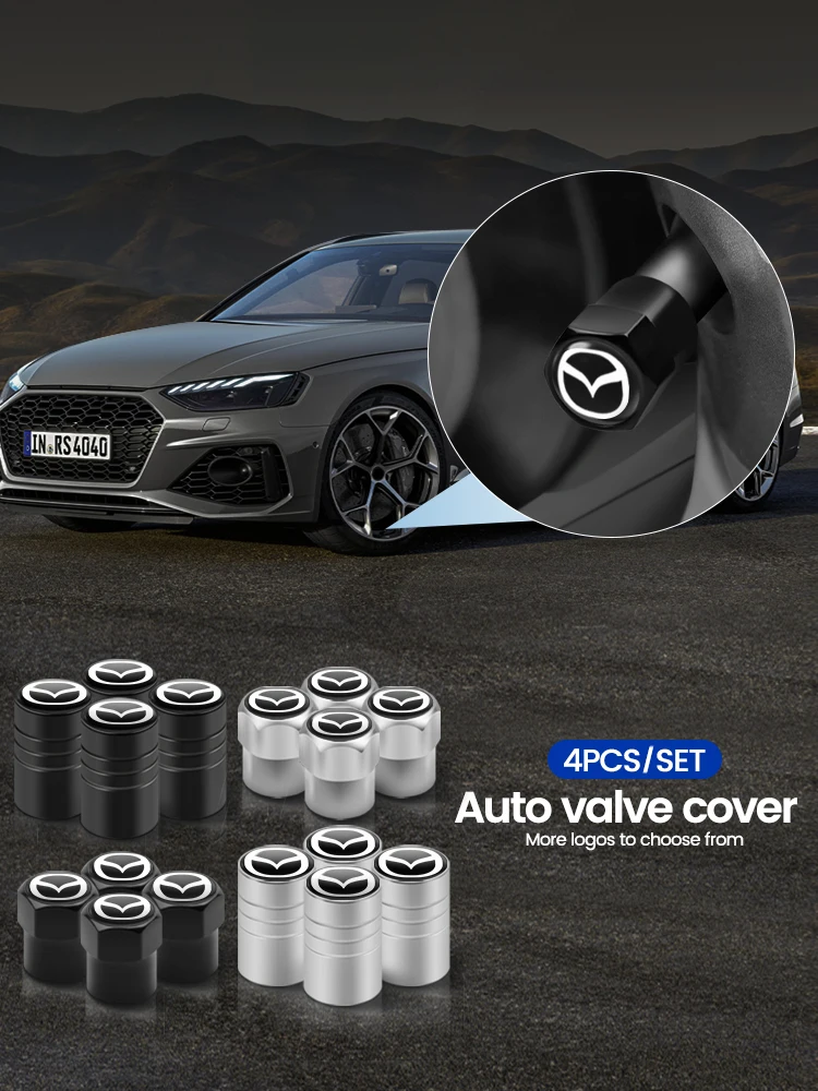 Bouchon de Valve de pneu de voiture en métal, 4 pièces, bouchon d'air d'étanchéité, accessoires de pneu de voiture pour Mazda 3 5 6 Axela CX5 CX3 CX4 CX30 CX9 Atenza Demio