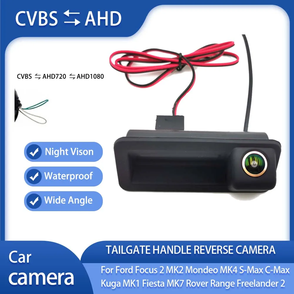 1080P Car Rear View Camera with Reverse Line for Ford Focus 2 MK2 Mondeo MK4 S-Max C-Max Kuga MK1 Fiesta MK7 Rover Range
