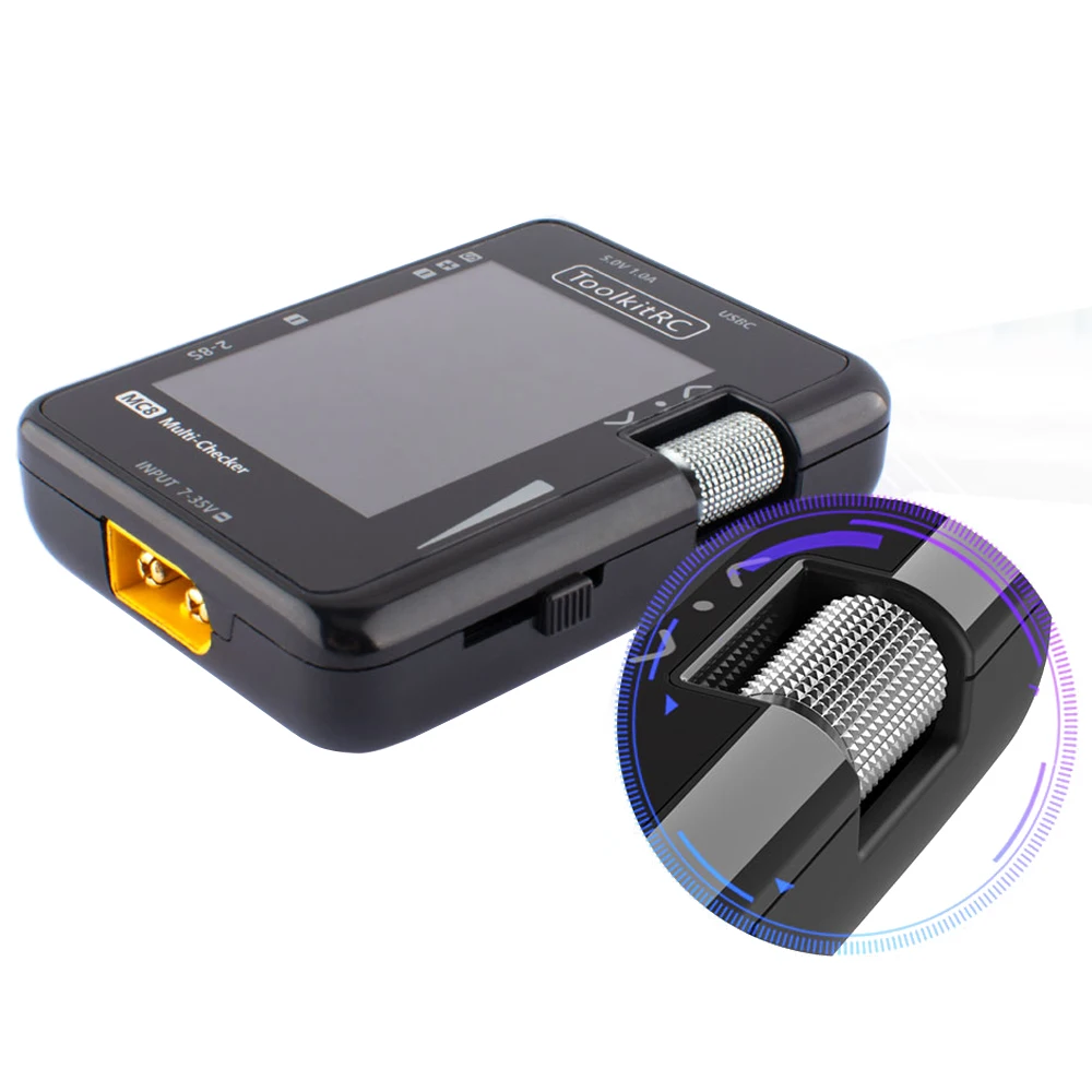 Toolkitrc mc8 xt60 35v 2-8s 32-bit arm prozessor batterie multi-checker pwm/ppm/sbus anzeige, pwm ausgang USB-C schnelles laden