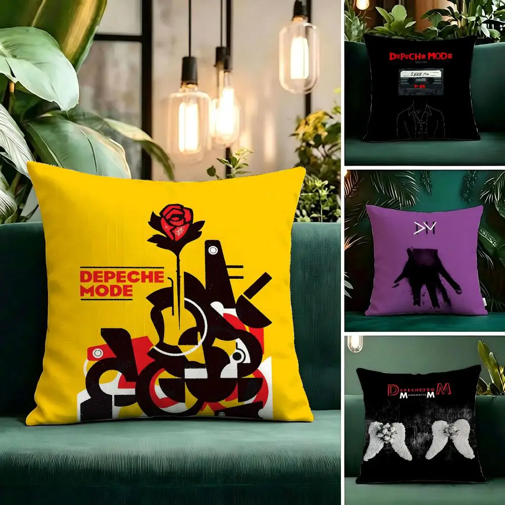 style Depeche Mode Cushion Cover Linen Pillow Cover Invisible Zipper para Sofa Silla de Oficina