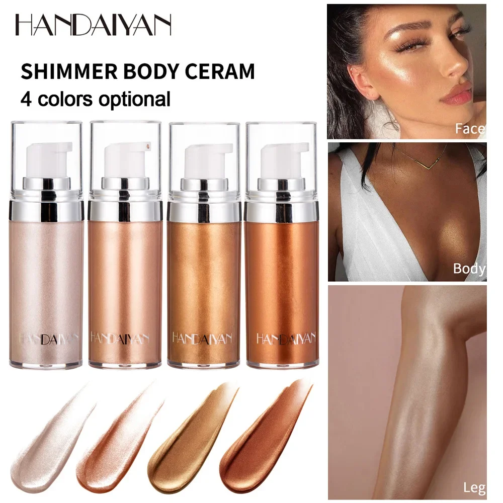 Shimmer Liquid Face & Body Highlighter Cream Waterproof Brighten Modification Concealer Makeup Cosmetic