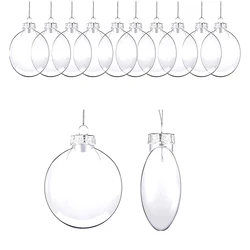 6/8/10cm Plastic Transparent Christmas Ball Home Xmas New Year Party Decoration DIY Clear Fillable Tree Hanging Pendant Ornament