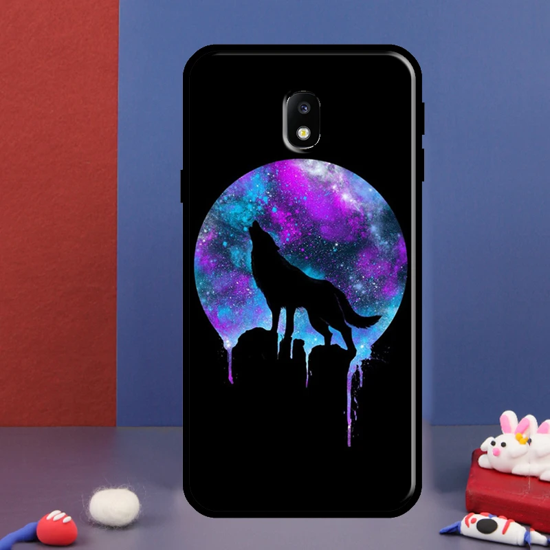 Funda bonita Galaxy Wolf para Samsung J4 J6 Plus J8 A6 A7 A8 A9 2018 J7 J5 J3 2017 A3 A5 J1 2016