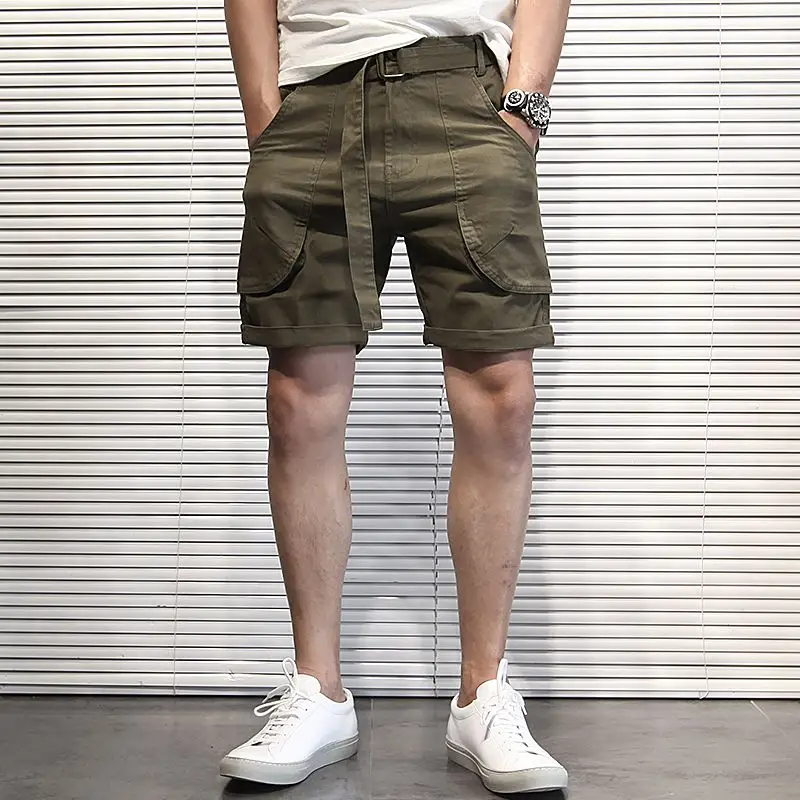 

Men's American Motorcycle Cargo Shorts Summer Heavyweight Retro Big Pocket Five-point Pants Shawn Yue Style Casual Shorts
