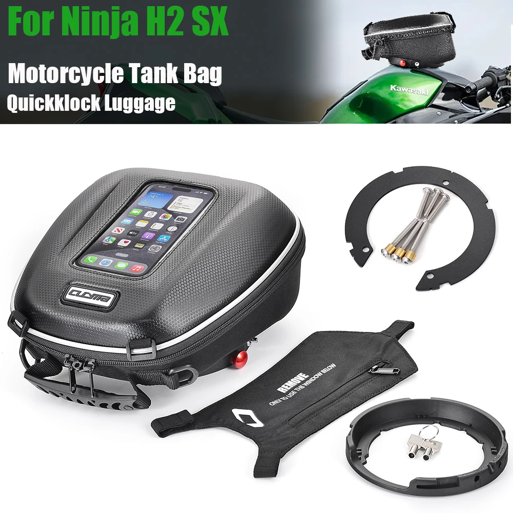 for KAWASAKI Ninja H2 SX Tank Bag Luggage Motorcycle Navigation Quick Lock Tankbag Motorcycle Top Case Saddle Bag Waterproof