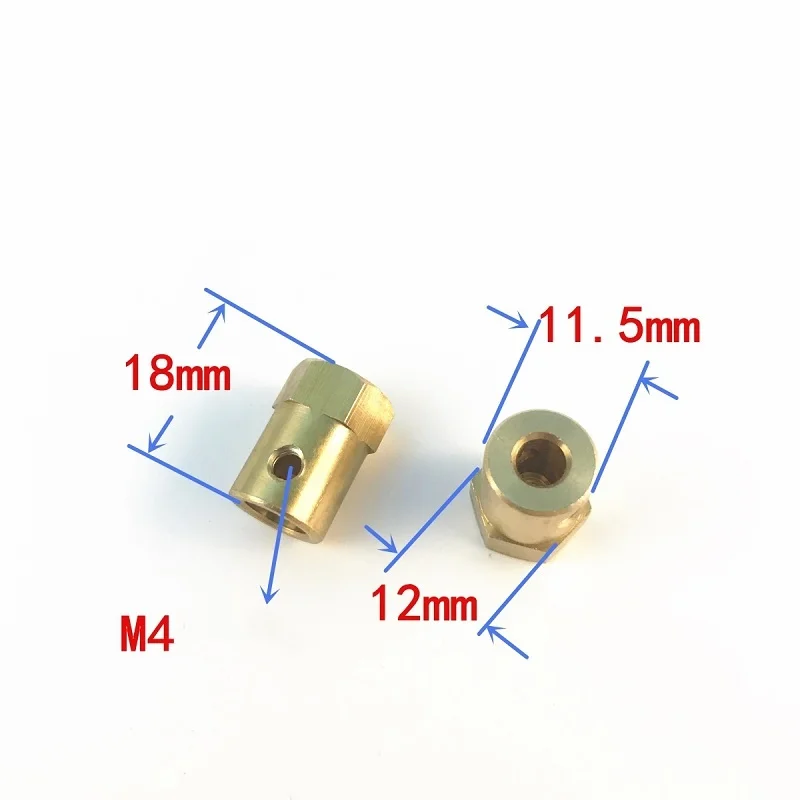 2/3.17/3/4/5/6/7/8mm Brass Hexagonal Shaft Coupling Motor Transmission Connector With Screws Wrench Model Car Wheels Tires Shaft