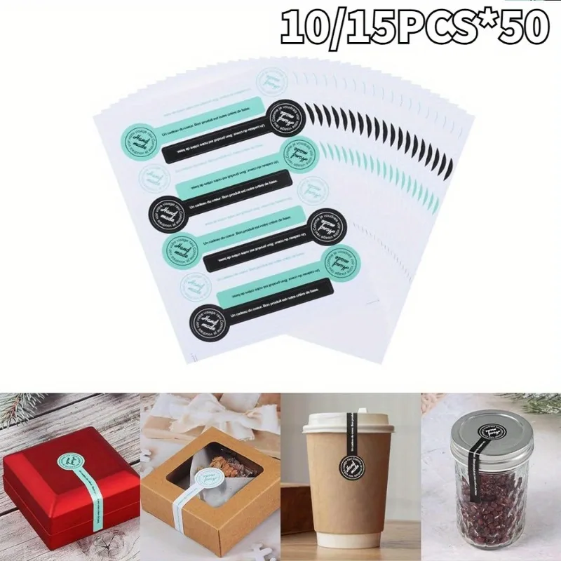Baking Stickers Long Label Seal Stickers Gift Packaging Anti-counterfeit Seal Biscuit Bag Stickers Baking Decorative Labels