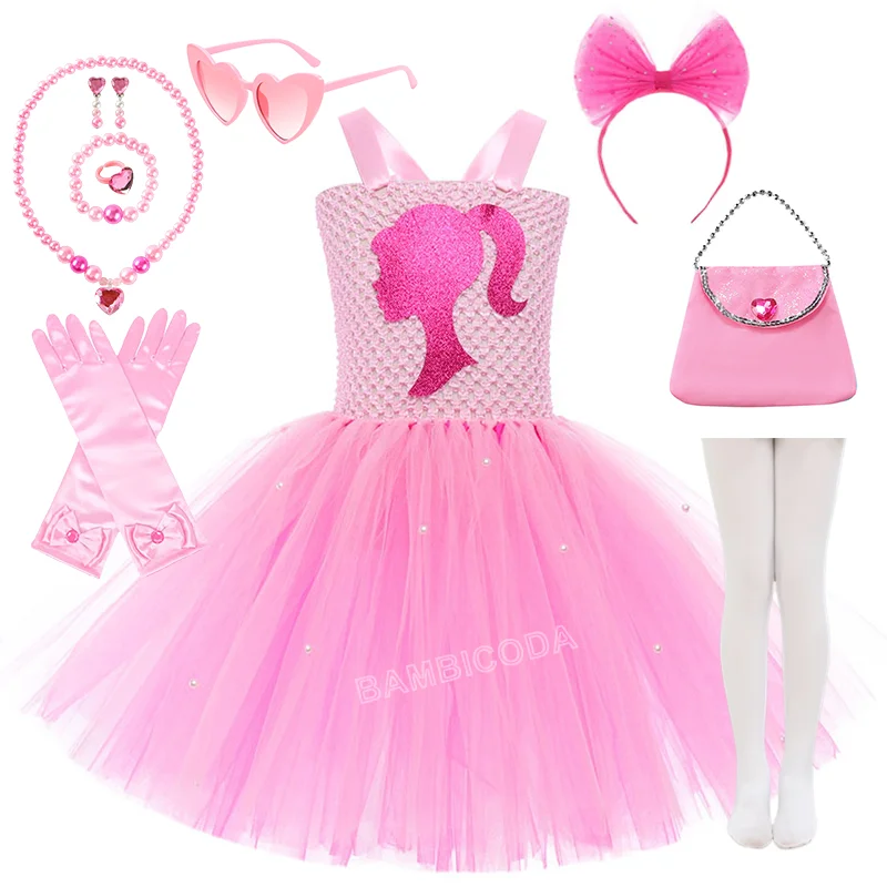 2025 vestido tutú de ballet Barbi rosa bebé para niñas disfraces de fiesta de cumpleaños para niños Navidad Año nuevo princesa traje de Halloween
