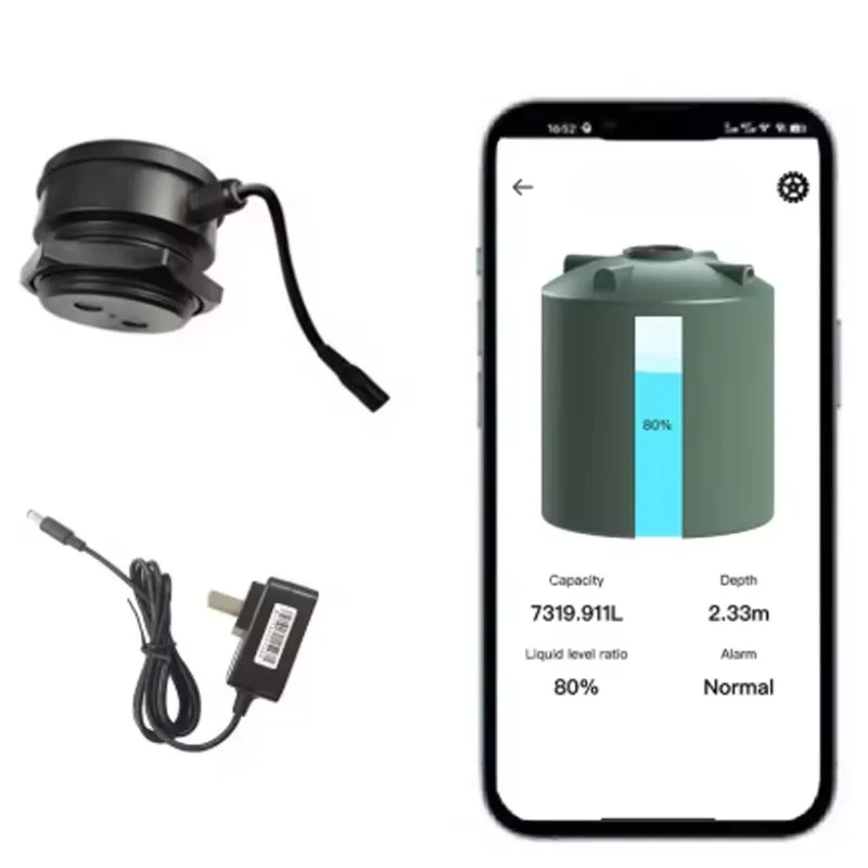 Smart Ultrasonic Level Gauge Wireless Tank Level Monitor 4G WiFi Cloud Alert Liquid Depth Detector For Water Oil Storage Tank