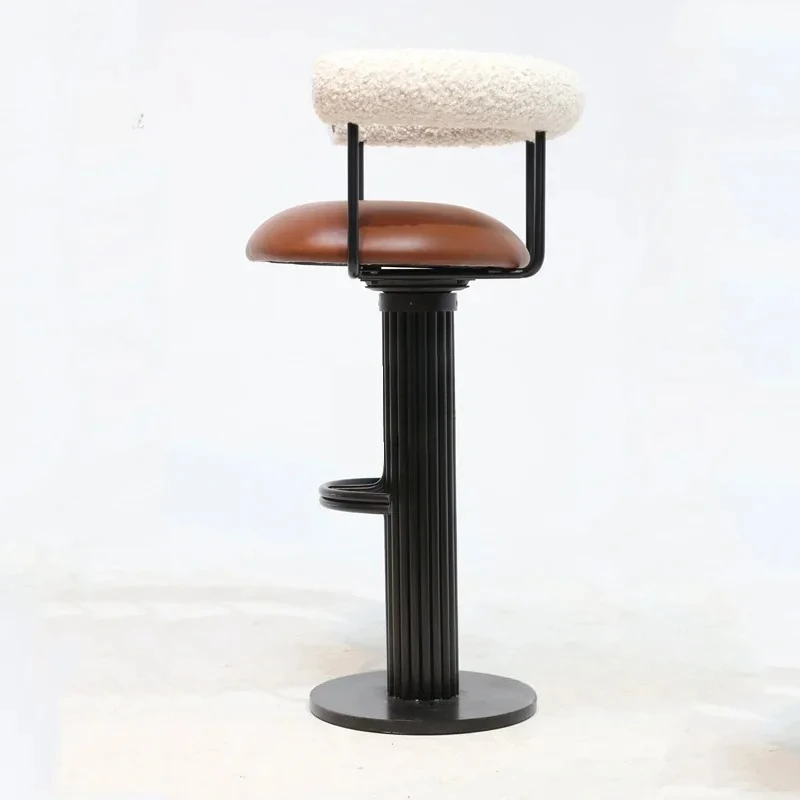 Luxury Bar chair Counter Height Adjustable Swivel Bar Chair Modern Stainess Steel Kitchen Stools Armrest Cashier Beauty Stool x