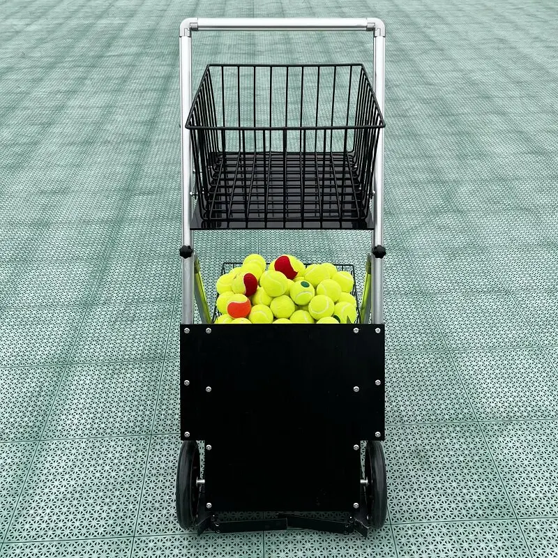 Foldable Tennis Ball Collector Large Capacity Tennis Collection Cart Automatic Conveyor Belt Ball Picker Portable Sports Parts