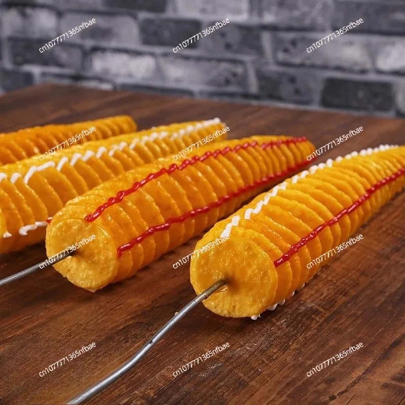 Large Tornado Potato Model Display, Crispy Potato Twister Snack Model for Stall, Food Sample for Street Food Booth