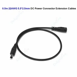 5.5mm 2.5mm 5V 12V DC Power Cable 0.5/1/1.5/2/3m Jack Connector Copper Wire Extension Cord for AC Power Adapter LED Strip Light