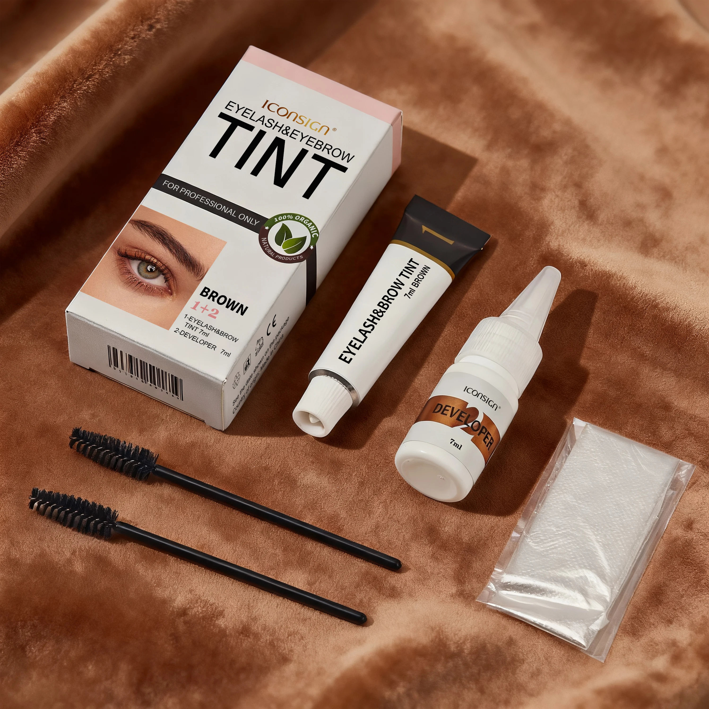 Semi-permanente mascara wenkbrauw wimper tint set bruin waterdichte wenkbrauw- en wimper tint set - gedefinieerd, voor alle soorten