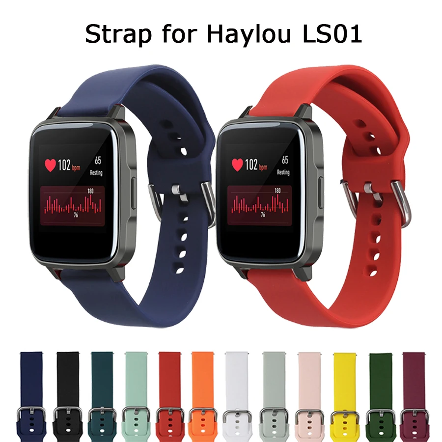 

19MM Silicone Straps For Haylou LS01 Strap Belt Wristband For Haylou LS01 Smart Watch Bracelet Accessories Correa Watchband