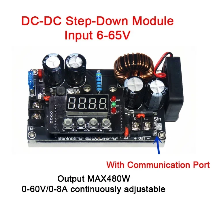 

DKP6008 CNC Adjustable DC Step-Down Regulated Power Supply Module/Constant Voltage and Constant Current Voltmeter with Fan