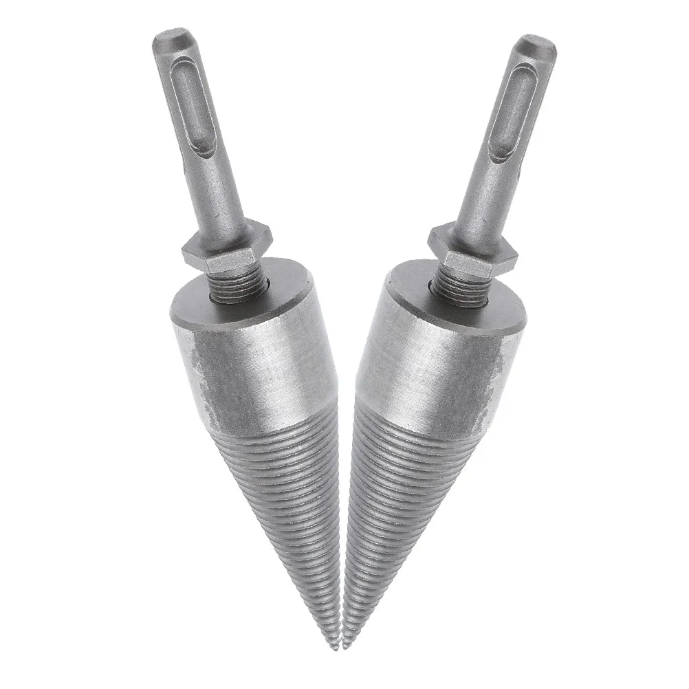 

2Pcs Firewood Drill Bit Wood Splitter Cones High-Speed Steel Log Splitter Drill Bit Tool for Camping Outdoor Farming Efficient