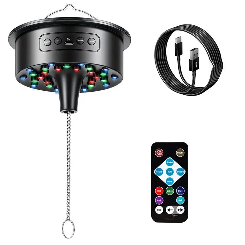 

ABMI-RGB LED Disco Ball Motor& Remote Control- 30 Bright Lights For DJ Party Home Band Christmas Wedding Camping,