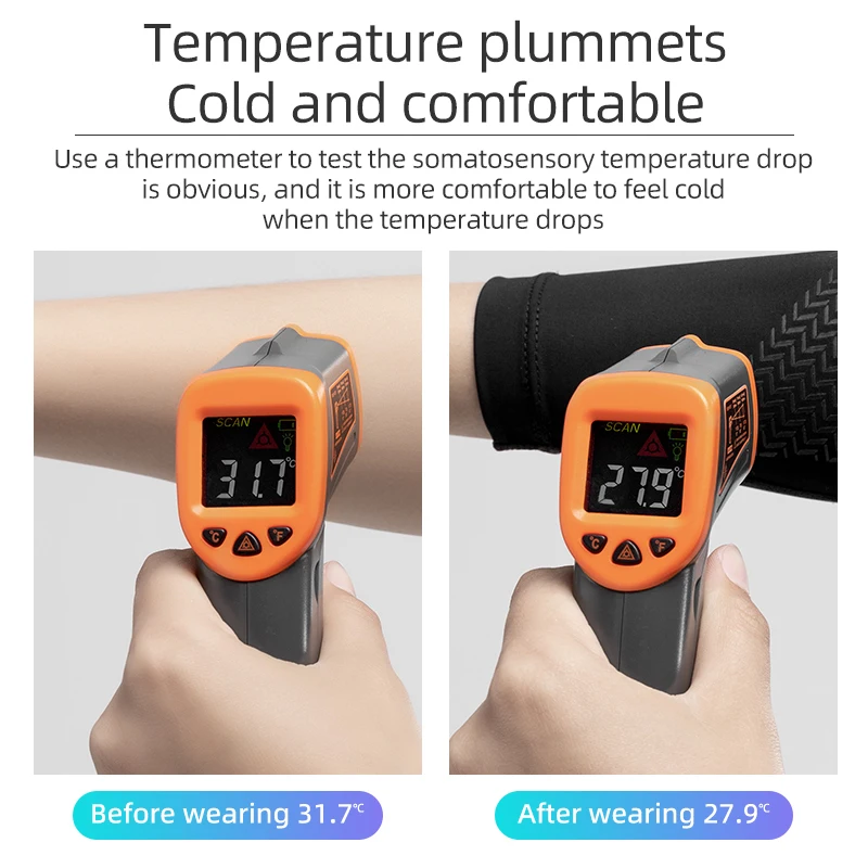 ROCKBROS Cooling Arm Sleeves Cover Ice Silk Bicycle Sleeves Summer Breathable Sun UV Protect Outdoor Cycling Sleeves