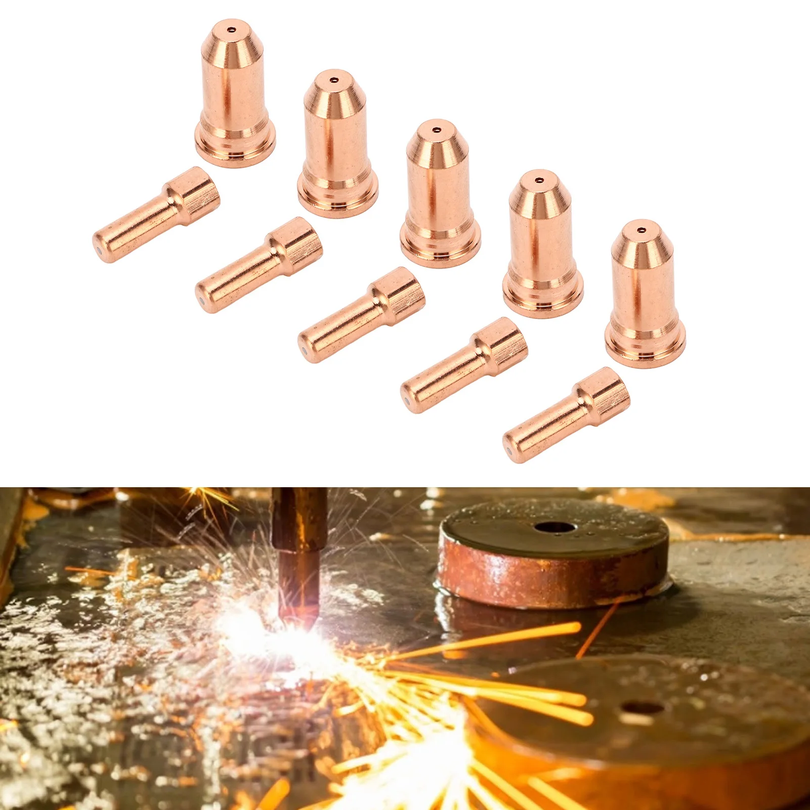 

Plasma Cutter Torch Electrode 1.5mm Nozzle Plasma Cutter Consumables for PT100 Series Electrode Nozzles Nozzle Electrode Kit