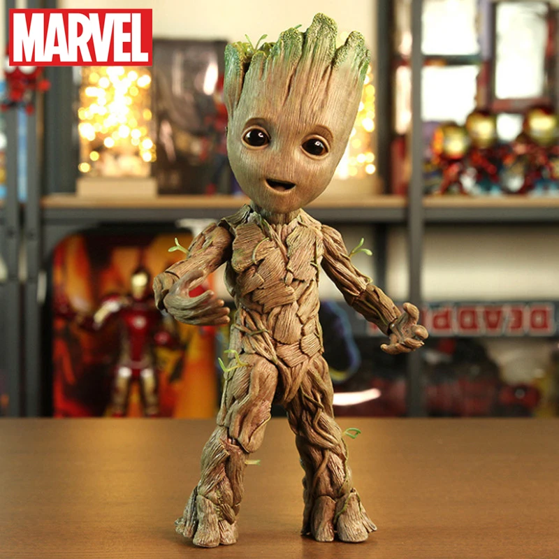 Marvel The Avengers Groot Guardians of the Galaxy Little Tree Man Anime Action Figure Movable Joint Collectible Model Toy Gift