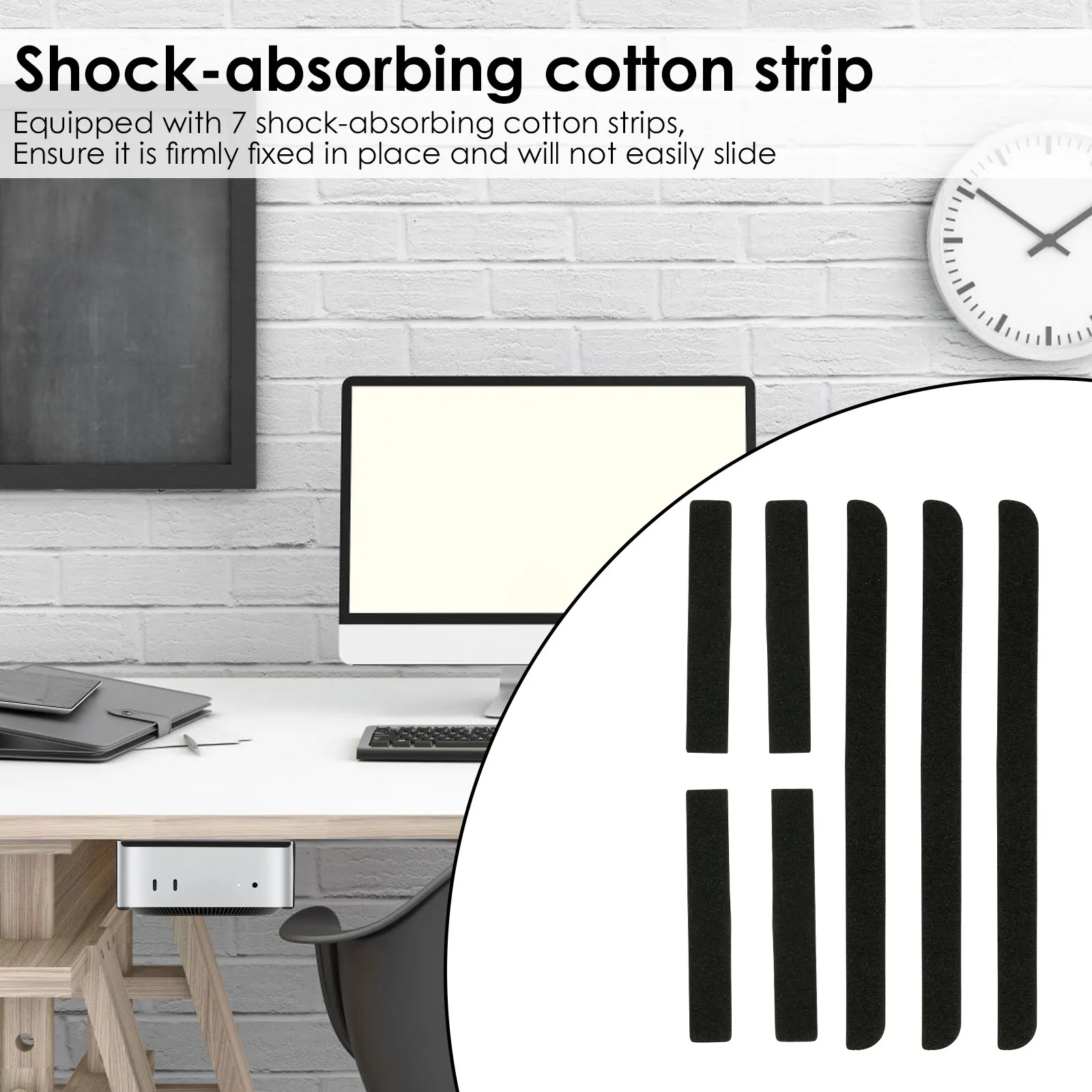 Under Desk Monitor Holder Carbon Steel  Under Desk Laptop Mount with Shock Absorbing Strips Protection Monitor Storage Tray - view 6