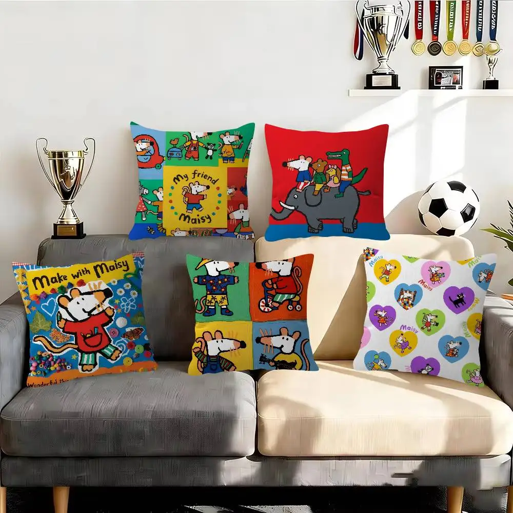 Cartoon M-Maisy M-Mouse  Decorative Pillowcase Square Pillowcase Home Office Decorative Cushion Cover