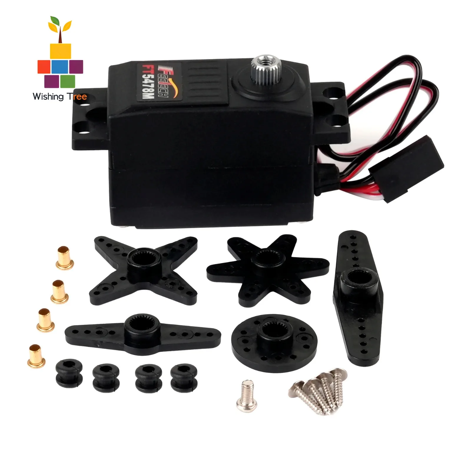 FT5478M デジタルサーボモーター 20KG トルク 7.4V メタルギア 180 °   ロボット部品用プラスチックシェル